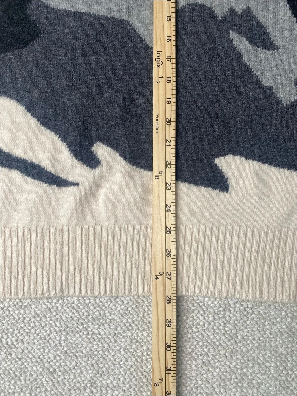 Alps & Meters Mens L Merino Wool Cashmere Ski Race Wasatch Sweater in Ivory